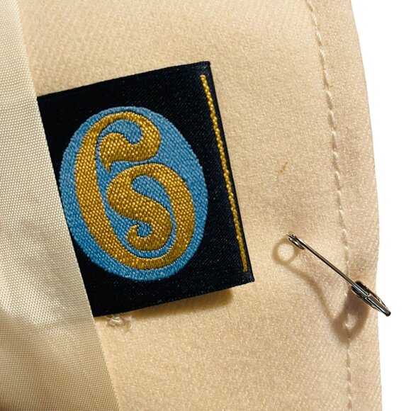 Your Sixth Sense Womens 40 Ivory Blazer Jacket Embroidered Buttons Long Sleeve - Picture 14 of 16